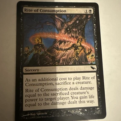 2008 Magic The Gathering Shadowmoor Rite of Consumption #76 Light Play X 4  - Image 1 of 2