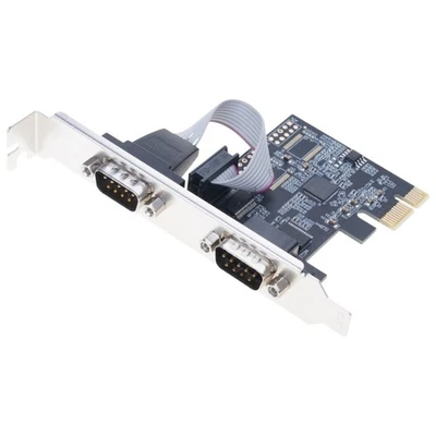 PCIe Serial Port Expansion Card 2 Port RS232 Adapter Supports Multiple Operating - Image 1 of 4