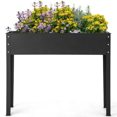 40" Raised Garden Bed Metal Elevated Planter Box W/Legs Drainage Hole Backyard - Image 1 of 4