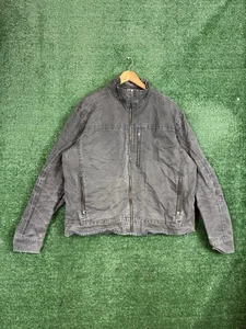 Kuhl Canvas Jacket Mens 2XL Gray Vintage Patina Dyed Zip Up Fleece Lined - Picture 1 of 11