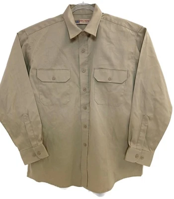 Camisa Big Mac Para Hombres Grande Caqui Ropa de Trabajo Botón Sarga Manga Larga Bolsillos Foto 1 de 4