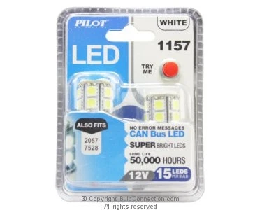 NEW Pilot Automotive BC9755 1157 WHITE LED Bulb, 2-Pack IL-1157W-15  - Image 1 of 3