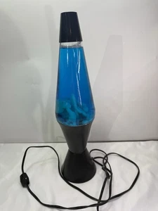 Vintage 90’s Original Lava Lite Lamp 16" Blue Liquid Yellow - Picture 1 of 14