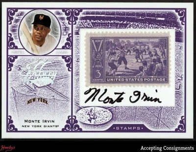 2005 Leaf Century Stamps Signature Centennial #59 Monte Irvin AUTO 26/39 GIANTS - Image 1 of 2