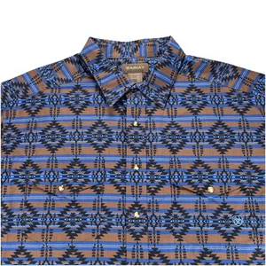 Camisa para hombre Ariat geométrica perla a presión botón azteca frontal suroeste talla 2XL - Imagen 1 de 12