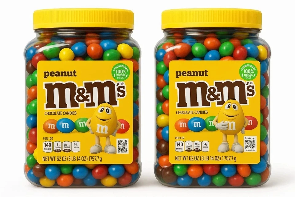 2Pack M&M'S Peanut Milk Chocolate Candy Bulk Jar 62 oz FRESH DATE 6/26 - Image 1 of 1
