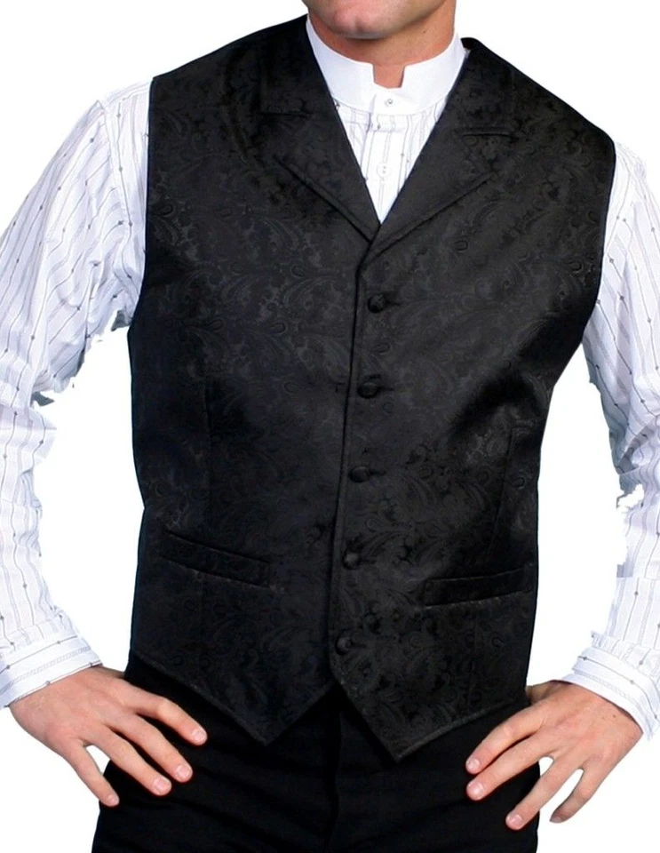 Scully Western Vest Men Paisley Cover Button Formal Rangewear F0_RW093 - Image 1 of 1