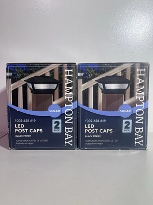 Hampton Bay 3,5 pulgadas x 3,5 pulgadas. LED Solar Integrado Negro (2 cajas) Foto 1 de 4