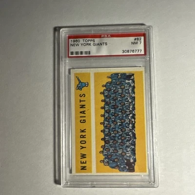 1960 Topps NY Giants Card #82 PSA NM 7 GIFFORD Roosevelt Brown Conerly Huff HOF - Image 1 of 4