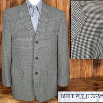 Burt Pullitzer Sport Coat Jacket Mens 40R 3 Button Ventless Multicolor Check - Image 1 of 4