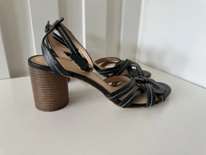Boden Leather Black Strap Sandals Heels Eu 40 UK 7 NEW Women’s - Picture 1 of 11