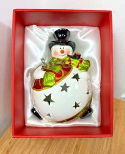 Home Reflections Keramik Leuchte Schneemann flammenlose Kerze 2 Funktionen - Bild 1 von 5