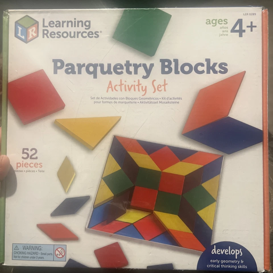 Learning Resources PARQUETRY BLOCKS SUPER SET w/Game Instructions, Extra Blocks - Image 1 of 2