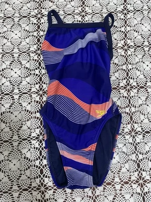 Speedo Mujer Rojo Blanco Azul Rayas Una Pieza Natación Pro LT Talla 20 EE. UU. Talla 4 Foto 1 de 4