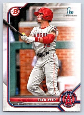 ZACH NETO  ANGELS RC 1st card  2022 BOWMAN DRAFT #BD-18 - Image 1 of 2