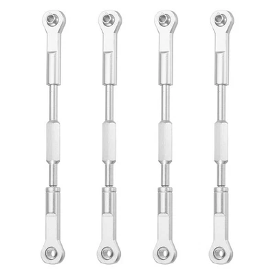 4x Lenk Servo Stange Alu für RC Auto (Silber, 96mm) - Bild 1 von 4