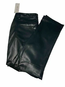 Dunkelgrüne Damenhose veganes Leder Größe 4 gerades Bein neu mit Etikett hohe Taille - Bild 1 von 11