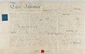 Contrato de arrendamiento inglés muy fino, muy temprano, 1816, con sello de cera y estampillas - Imagen 1 de 3