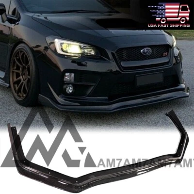 Lábio frontal de fibra de carbono estilo CS para 2015 2016 2017 Subaru VAG WRX Sti - Imagem 1 de 4