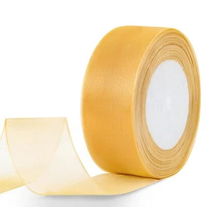 1-1/2 Inch Sheer Organza Ribbon Gold 50 Yards for Gift Wrapping Decor Bows - Picture 1 of 5