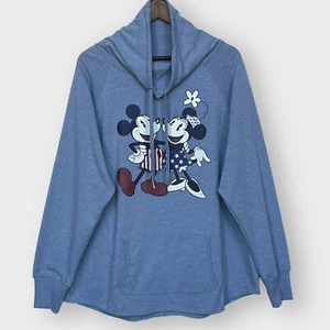 Sudadera Pullover Cuello Capucha Parques Disney Para Mujer Talla XXL Azul Mickey Minnie - Imagen 1 de 13