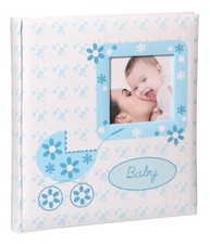 Baby Buggy Kinderalbum in Blau 29x32 cm 60 Seiten Babyalbum Foto Album