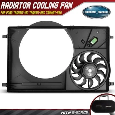 Radiator Engine Cooling Fan Assembly for Ford Transit-150 Transit-250 350 15-19 - Image 1 of 4