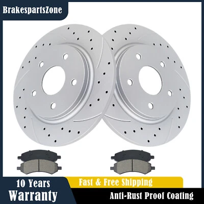 Pastilhas de rotores de freio traseiro para Chrysler Town & Country 2008-2011 2012 freios com fenda - Imagem 1 de 4