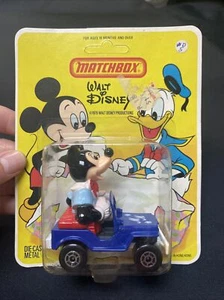 Matchbox 1979 Walt Disney Mickey WD5 & WD6 Die Cast Blue Jeep MOC - Picture 1 of 5