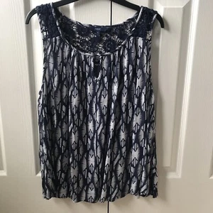 Navy and white Vest Top, Size 8, Next - Picture 1 of 4
