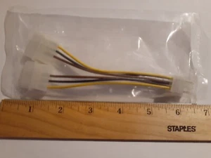 NEW Dual 4-pin Molex to 6-pin PCI-E PCI Express 18AWG Power Adapter Cable USA - Picture 1 of 6