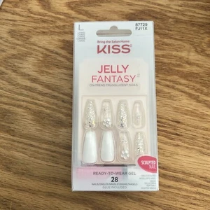 Uñas largas translúcidas translúcidas Kiss Jelly Fantasy en tendencia, 87729 FJ11X - Imagen 1 de 4