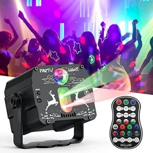 4in1 LED Laser Light Disco Ball+Strobe+RGB+480 Muster Programme Akku Partylicht - Bild 1 von 13