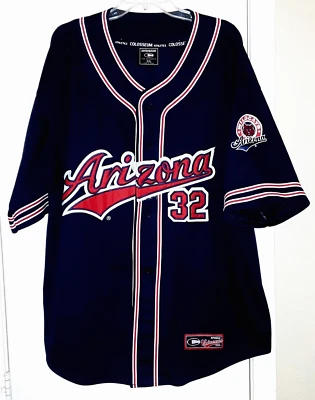 C The AUTHENTIC COLOSSEUM ATHLETICS UNI ARIZONA BASEBALL JERSEY MEN'S XL NAVY LN - Image 1 of 4