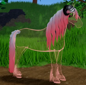 Pink w/Fade horned V2 Ghost Friesian Super Rare Wild horse islands whi - Picture 1 of 2