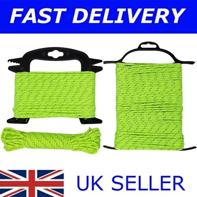 ESW LEISURE Reflektierendes fluoreszierendes 4 mm Guy Line Seilzelt Camping Paracord Kordel 10M 15M 25M
