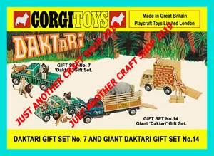 Corgi Toys Daktari Gift Set GS 7 GS 14 Vintage 1968 A4 Size Poster Sign Leaflet - Picture 1 of 1