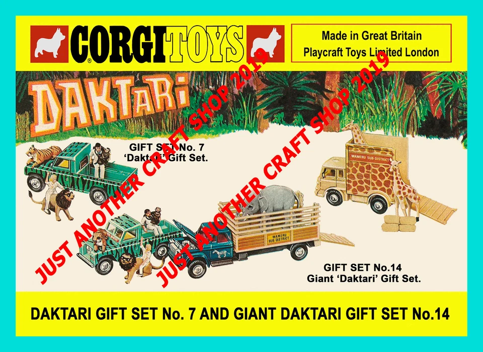 Corgi Toys Daktari Gift Set GS 7 GS 14 Vintage 1968 A4 Size Poster Sign Leaflet - Image 1 of 1