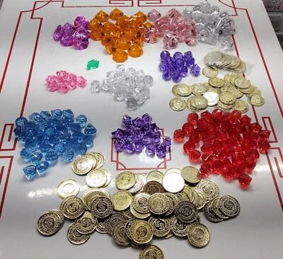 Cofre del Tesoro GRANDE Botín Monedas de Oro Gemas Diamantes Decoración 308 piezas Foto 1 de 4