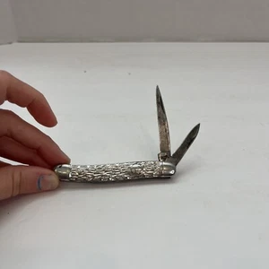 Vintage Imperial Pocket Knife 2 Blade Silver Color Metal Handle Imperial Knife - Picture 1 of 4