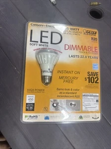 Feit Electric R20 Flood LED 45w Replacement Bulb 450 Lumens Use 8 Watts Dimmable - Picture 1 of 8