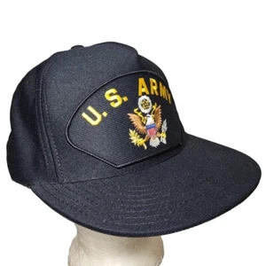 Vintage US Army Military Hat Cap Snapback ~ Black ~ Eagle Crest ~ NOS, New 1990s - Picture 1 of 11