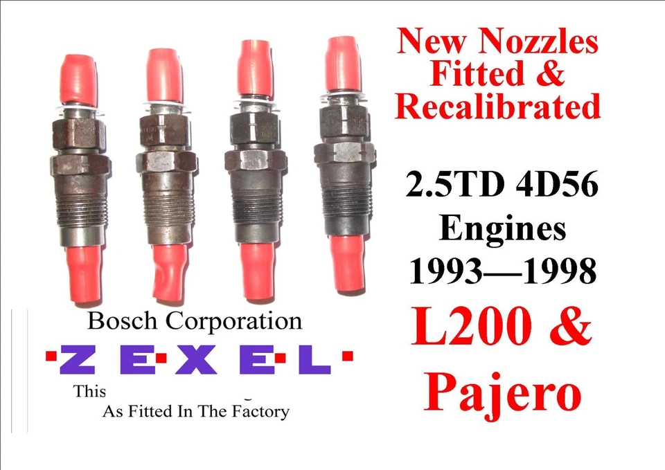 JUEGO DE INYECTORES MITSUBISHI PAJERO SHOGUN 2.5 TD 4D56 NUEVOS DE 4 Años 1986 a 1998 - Imagen 1 de 1