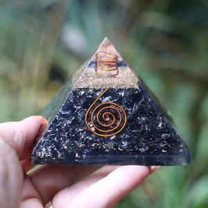 ELITE Shungite Orgone Pyramid 75mm LG 3in MOST Powerful EMF & 5G Protection - Picture 1 of 11