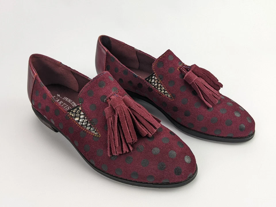 Zapato Mocasín L'Artiste By Spring Step KLASIK Borla Mujer 7.5/38 Burdeos Foto 1 de 4