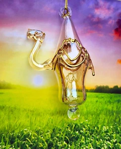 Egyptian Hand Blown Fancy Gold Etched Glass Christmas Ornament Camel NEW - Picture 1 of 7