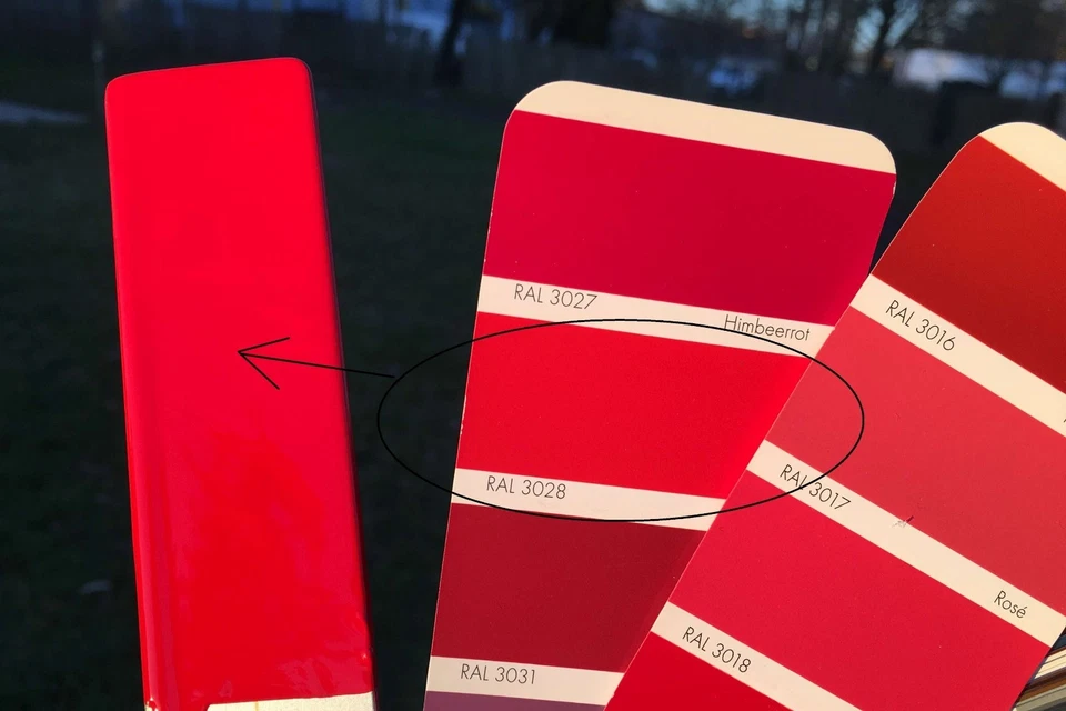 Peinture carrosserie: 0,5 L base à vernir solvant Rouge RAL 3028 prêt à l'emploi - Photo 1/1