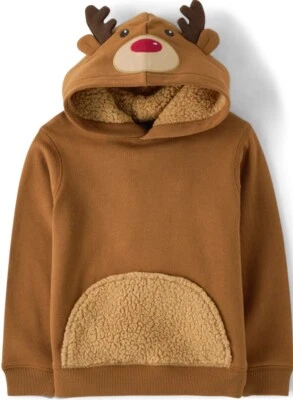 GYMBOREE RENO Cuerno Marrón Polar Sudadera con Capucha Niños Niñas UNISEX TALLA M 18-24 NUEVO CON ETIQUETAS Foto 1 de 4