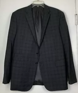 Ralph Lauren Black Label Mens Blazer Suit Jacket 42R Drop 7 Charcoal Plaid Wool - Picture 1 of 16