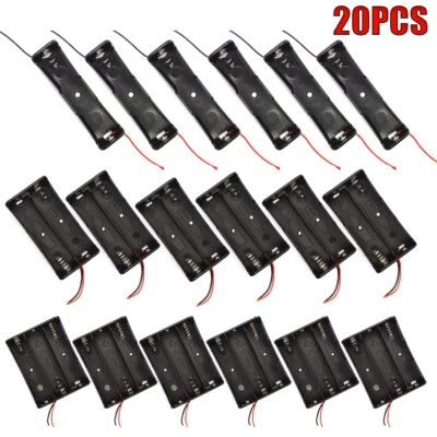 Caja con clip para estuche soporte de batería 20X 1/2/3S para 18650 3,7 V Li-Ion con cables de 6" Foto 1 de 4